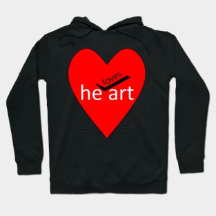 He loves art funny saying heart Hoodie